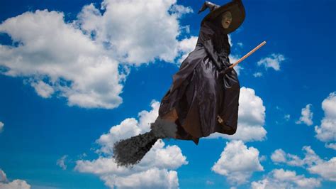 Embark on a magical adventure with the witch on a flying carpet